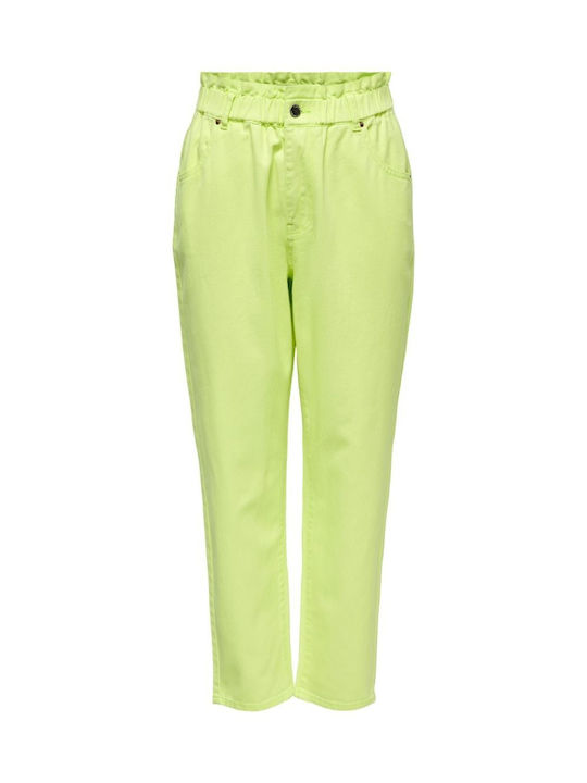 Hw High Waist Women's Jean Trousers in Carrot Fit Sunny Lime