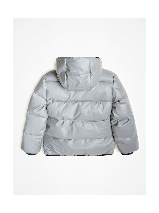 Guess Kids Quilted Jacket short Hooded Gray