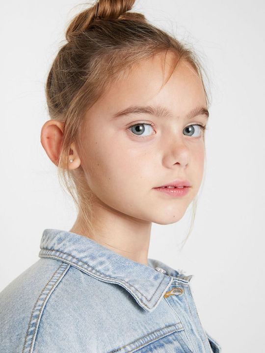 Kids' Denim Jacket Short with Lining Light Blue Nilo