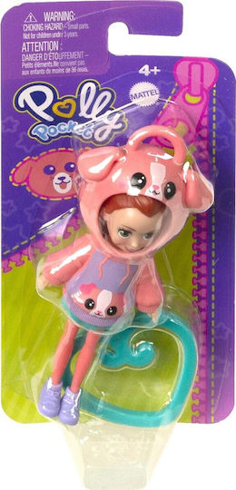 Mattel Miniature Toy Puppy Polly Pocket Hoodie Buddy - Puppy Doll 10cm