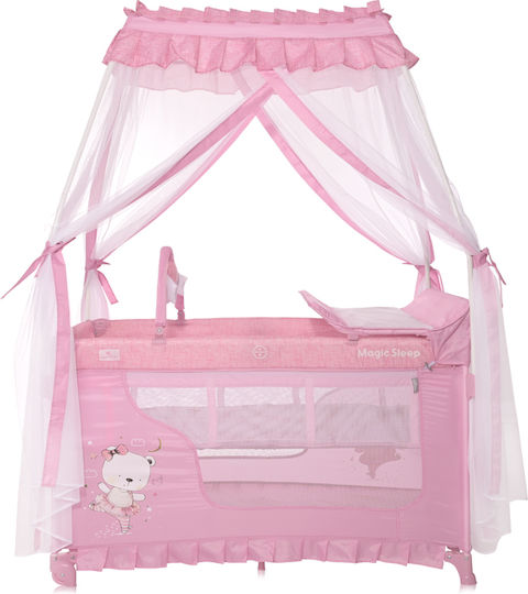 Lorelli Magic Sleep Loc de joacă 2 Nivele cu Schimbător & Saltea Roz 172x68cm