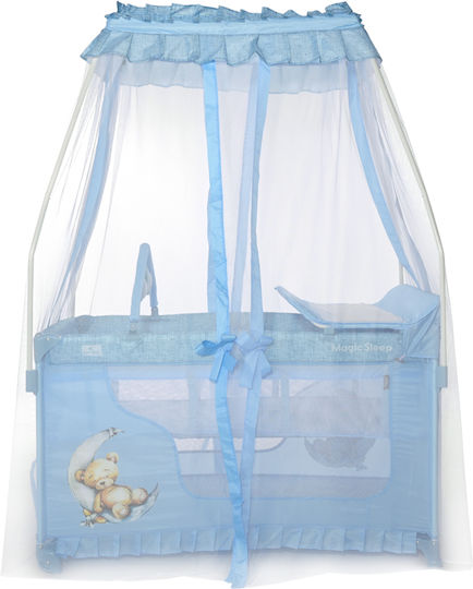 Lorelli Magic Sleep Loc de joacă 2 Nivele cu Schimbător & Saltea Albastru deschis 127x68cm