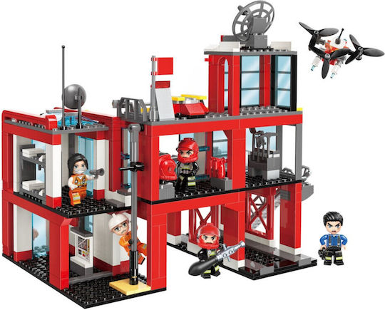 Qman Building Blocks Fire Rescue Bureau for 6+ Years 693 Pieces