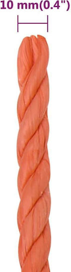 vidaXL Rope with Diameter 10mm and Length 25m Rope Orange 10mm 25m