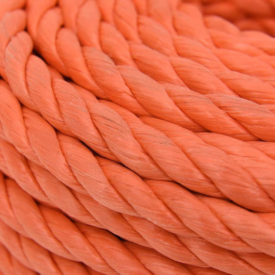 vidaXL Rope with Diameter 10mm and Length 25m Rope Orange 10mm 25m