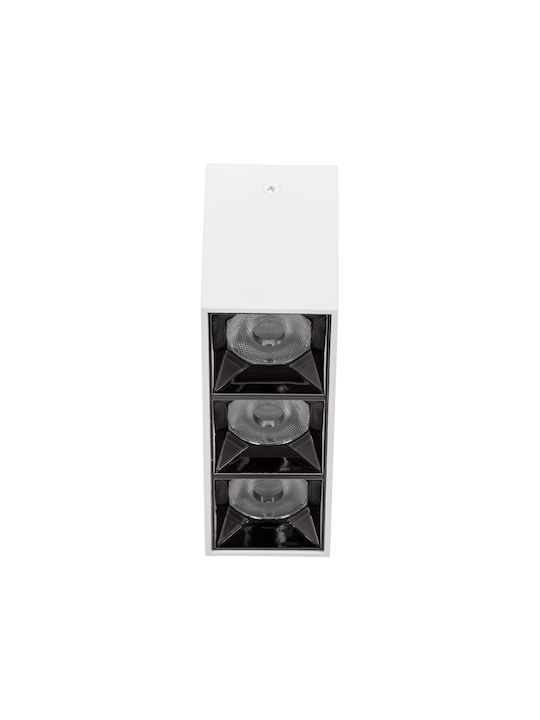 GloboStar Luminar Superior Dreifach LED Warmes Weiß Spot in Weiß Farbe