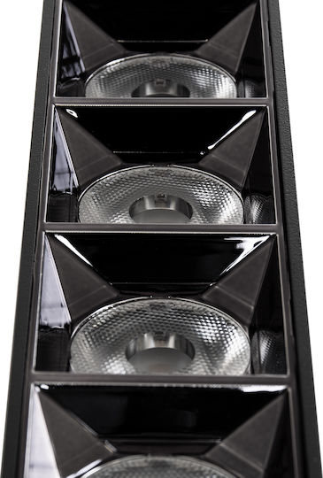 GloboStar Luminar Superior LED Θερμό Λευκό Σποτ με 5 Φώτα σε Μαύρο Χρώμα