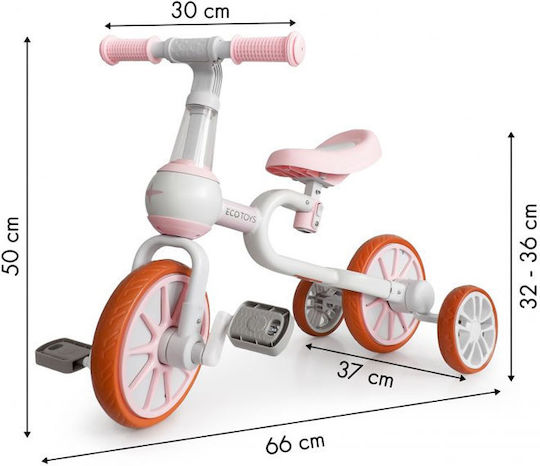 Ecotoys Bicicletă de Echilibru pentru Copii Roz