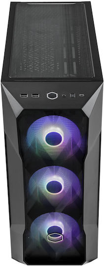 CoolerMaster Masterbox TD500 Mesh V2 Gaming Midi Tower Κουτί Υπολογιστή με Πλαϊνό Παράθυρο και RGB Φωτισμό Μαύρο