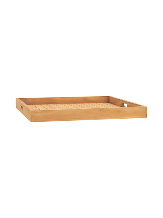 vidaXL Holz Rechteckig Serviertablett mit Griffen in Braun Farbe 70x70x7cm 315459 1Stück