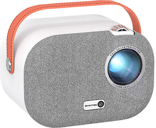Byintek K16 Pro Mini Projector LCD Full HD Λάμπας LED με Wi-Fi και Ενσωματωμένα Ηχεία Λευκός