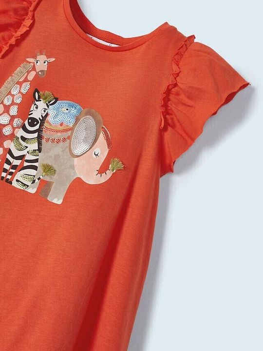 Children's Dress Short Sleeve Set with Accessories Orange