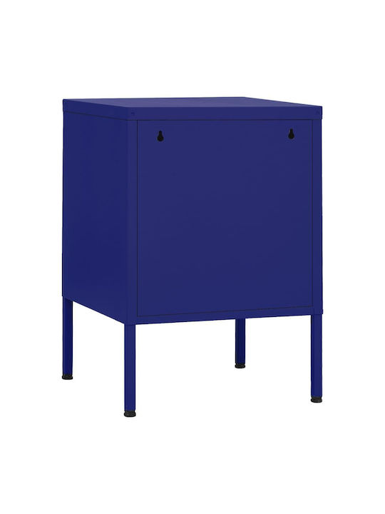 Metallic Bedside Table Ναυτικό Μπλε 35x35x51cm