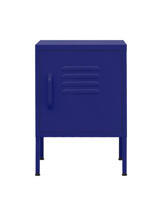 Metallic Bedside Table Ναυτικό Μπλε 35x35x51cm