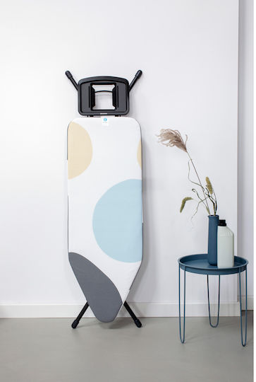 Brabantia Spring Bubbles Ironing Board For Steam Iron Foldable 124x45x98cm