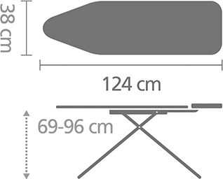 Brabantia Spring Bubbles Σιδερώστρα για Σίδερο Ατμού Σπαστή 124x38x96cm