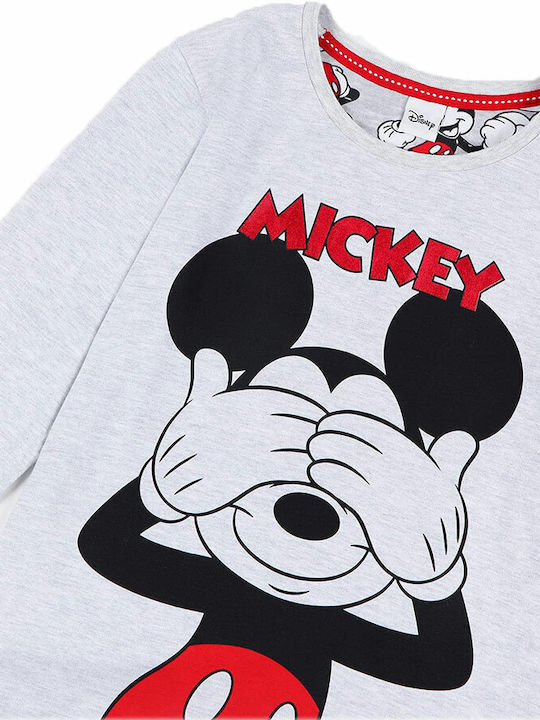 Disney Kids Pyjamas Winter Cotton Gray Mickey