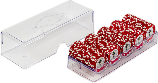 Pokeritems Tablett für Pokerchips Kunststoff Transparent 1Stück