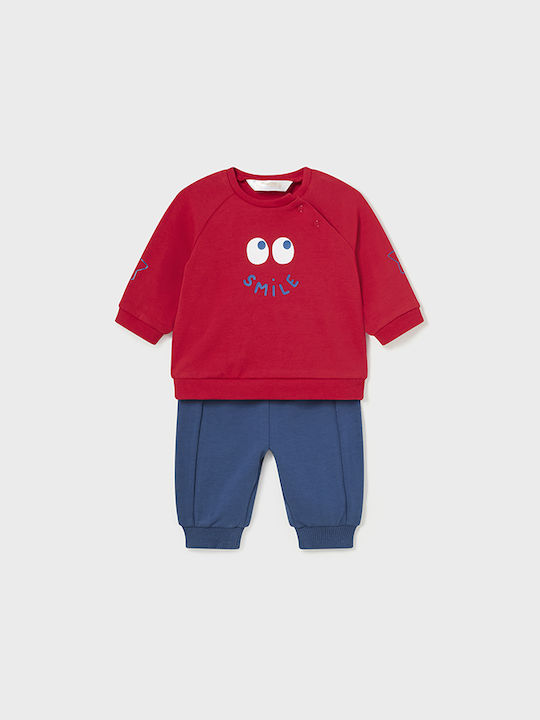 Mayoral Kids Sweatpants Set Red 4pcs