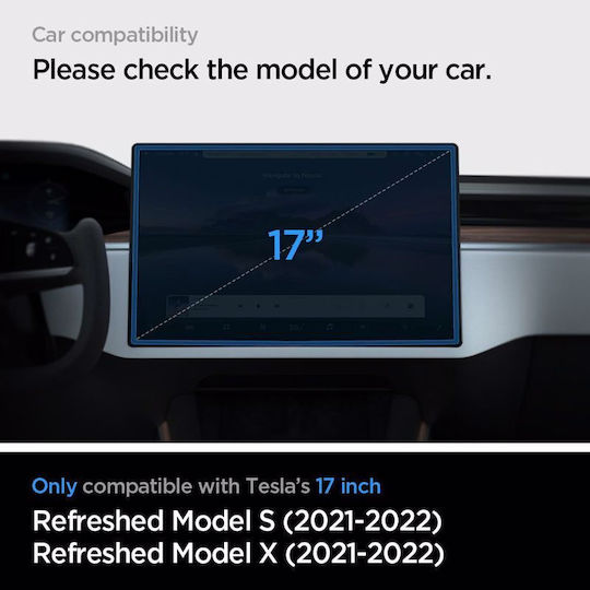 Spigen Glas.tr Ez Fit Sticlă Temperată Tesla Model X 2022 Model S 2021 Negru