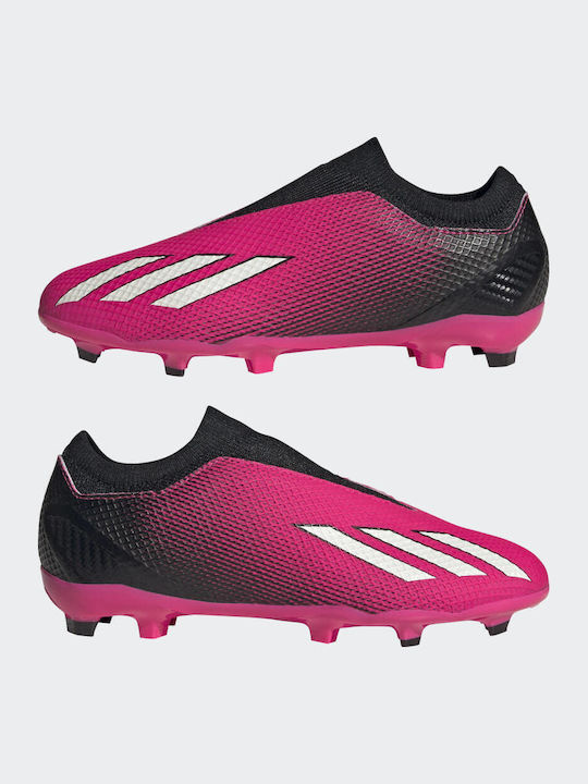 X Speedportal.3 FG Kids Soccer Cleats with Molded Taps Team Shock Pink 2 Zero Metallic Core Black