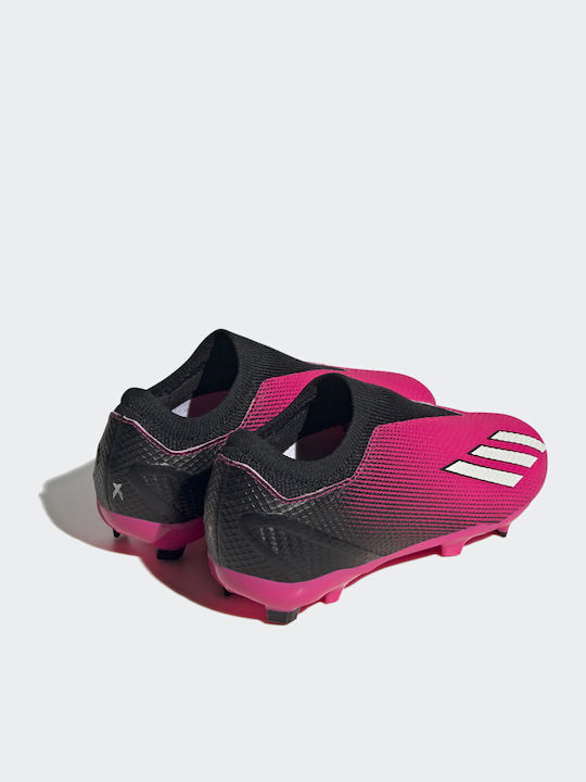 X Speedportal.3 FG Kids Soccer Cleats with Molded Taps Team Shock Pink 2 Zero Metallic Core Black