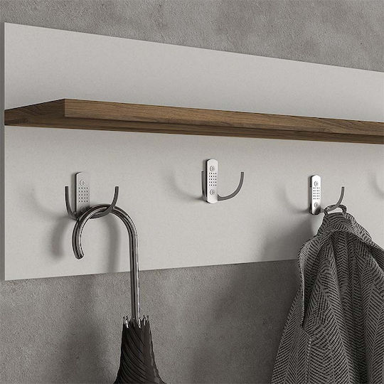 Lores Entry Furniture with Hanger & Shoe Rack White / Walnut 80x31.3x41.5cm