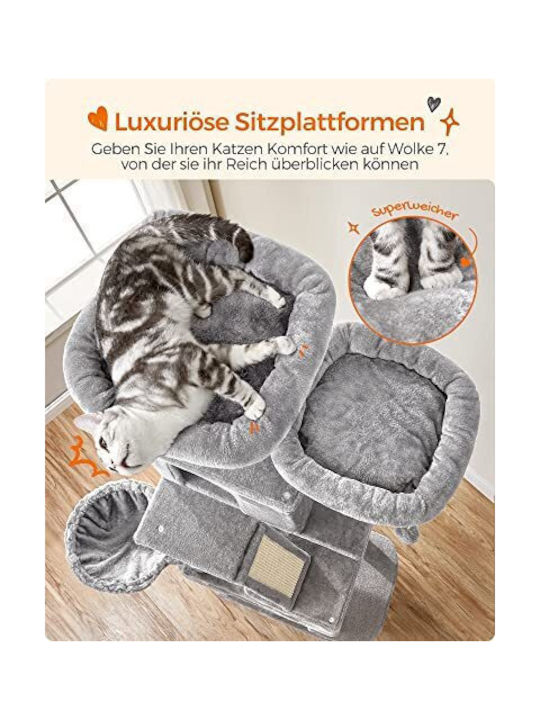 Feandrea Scratching Post Cat Trees Gray 5 levels 60x50x206cm