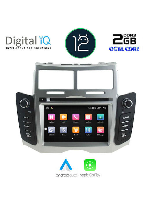 Digital IQ Автомобилна Аудио Система за Toyota Ярис 2006-2011 (Блутут/USB/AUX/WiFi/GPS/Apple-Carplay/CD) с Тъчскрийн 7"