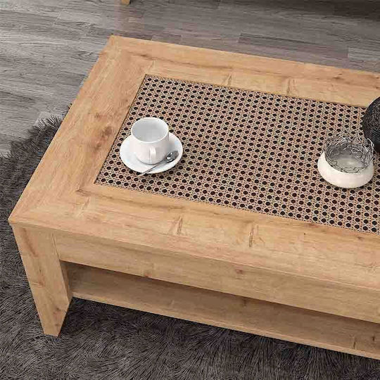 Rectangular Central Coffee Table Madura Wooden Beige W90xL60xH40cm