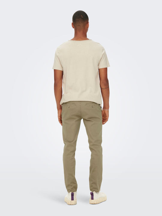 Pantaloni Chino Elastic Beige