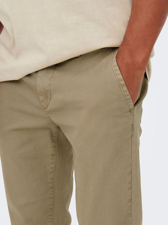 Pantaloni Chino Elastic Beige
