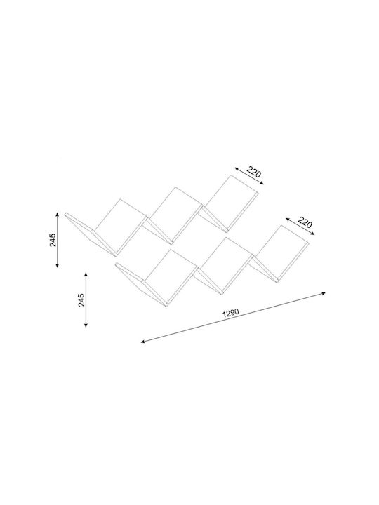 Rafturi Zig Zag Albe (2 Bucăți) 129x22x24.5 cm