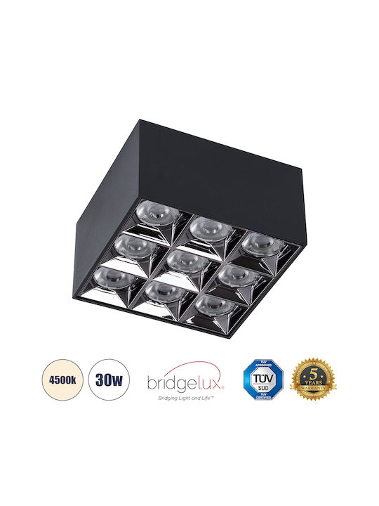 GloboStar Luminar Superior LED Natürliches Weiß Spot mit 9 Lichtern in Schwarz Farbe