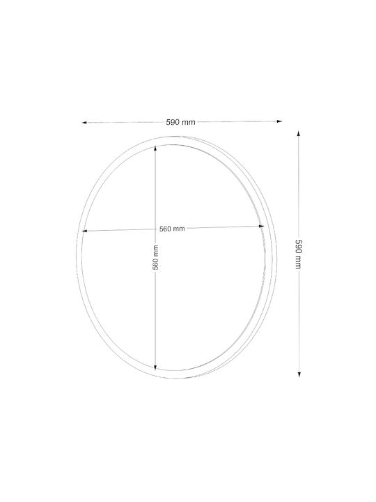 Megapap Glob Wall Mirror with Walnut Wooden Frame Diameter 59cm 1pcs