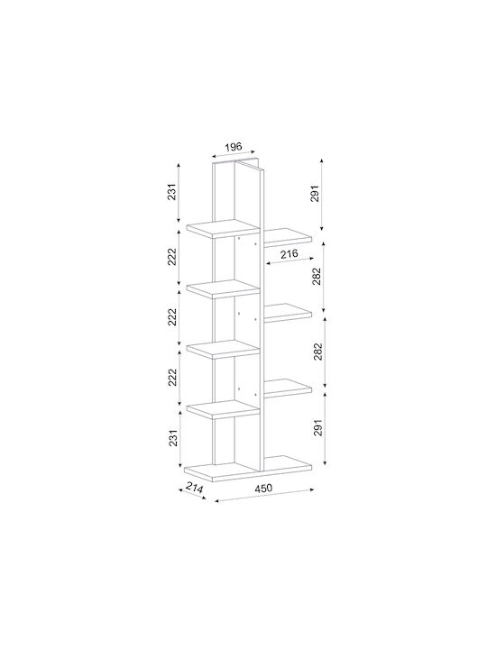 Bibliotecă Tree Alb 45x21.4x113cm
