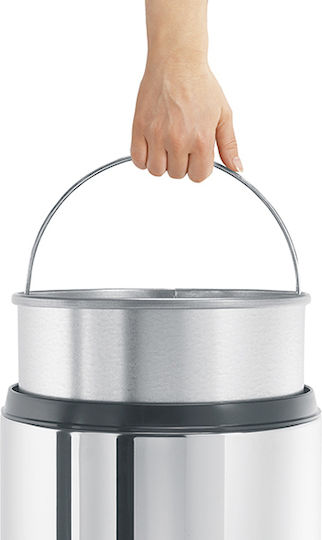 Brabantia Κάδος Flame Guard Απορριμμάτων από Ανοξείδωτο Ατσάλι Matt Steel 30lt