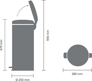 Brabantia Coș De Gunoi NewIcon Pedal Din Oțel Inoxidabil Cu Pedală Matt Steel FPP 30lt