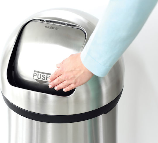 Brabantia Κάδος Απορριμμάτων από Ανοξείδωτο Ατσάλι Push Matt Steel 60lt