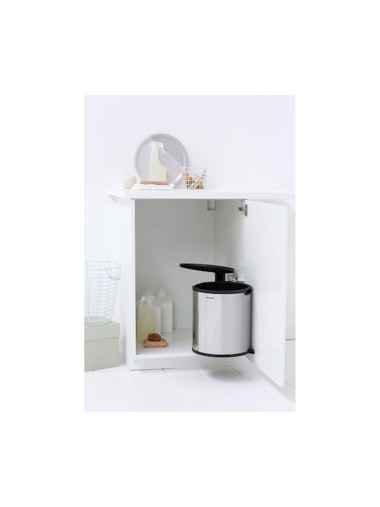 Brabantia Build-In Bin Coș de Gunoi din Oțel Inoxidabil Brilliant Steel 15lt 1buc