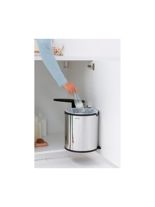 Brabantia Build-In Bin Coș de Gunoi din Oțel Inoxidabil Brilliant Steel 15lt 1buc