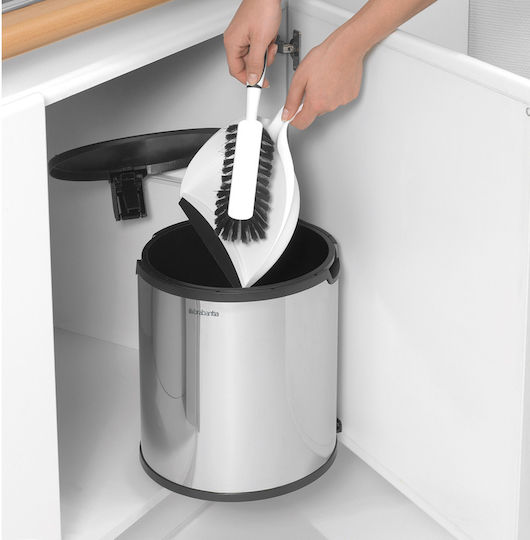 Brabantia Κάδος Απορριμμάτων για Ντουλάπι από Ανοξείδωτο Ατσάλι Brilliant Steel 15lt