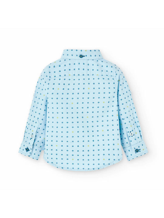 Boboli Kids Polka Dot Shirt Light Blue 716060-9004