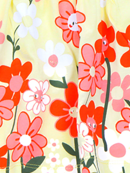Rochie pentru Copii Fără mâneci Floral Galben