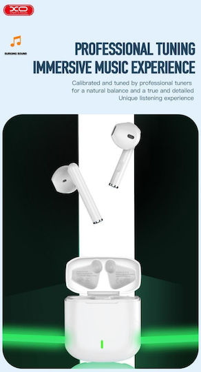 XO X20 Square Ring TWS In-ear Bluetooth Handsfree Ακουστικά με Θήκη Φόρτισης Λευκά