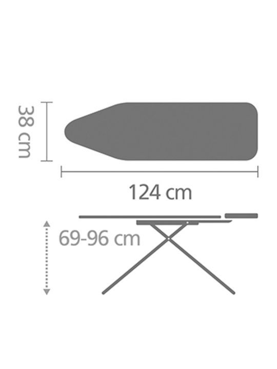 Brabantia Ironing Board for Steam Iron Foldable Ecru 124x38x96cm