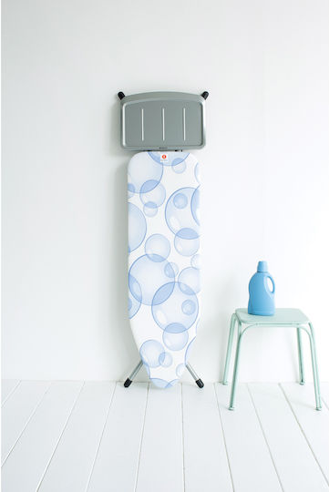 Brabantia Bubbles Ironing Board for Steam Iron Foldable 124x38x96cm