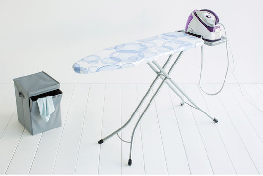 Brabantia Bubbles Ironing Board for Steam Iron Foldable 124x38x96cm
