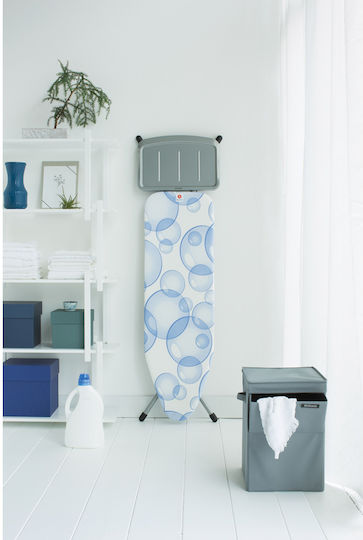 Brabantia Bubbles Ironing Board for Steam Iron Foldable 124x38x96cm
