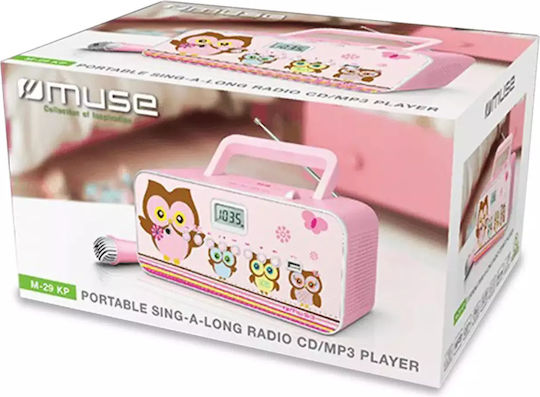 Muse M-29 Φορητό Ηχοσύστημα με CD / Ραδιόφωνο Ροζ
